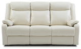Wendover Faux Leather Double Reclining Sofa, Pearl