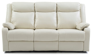 Wendover Faux Leather Double Reclining Sofa, Pearl