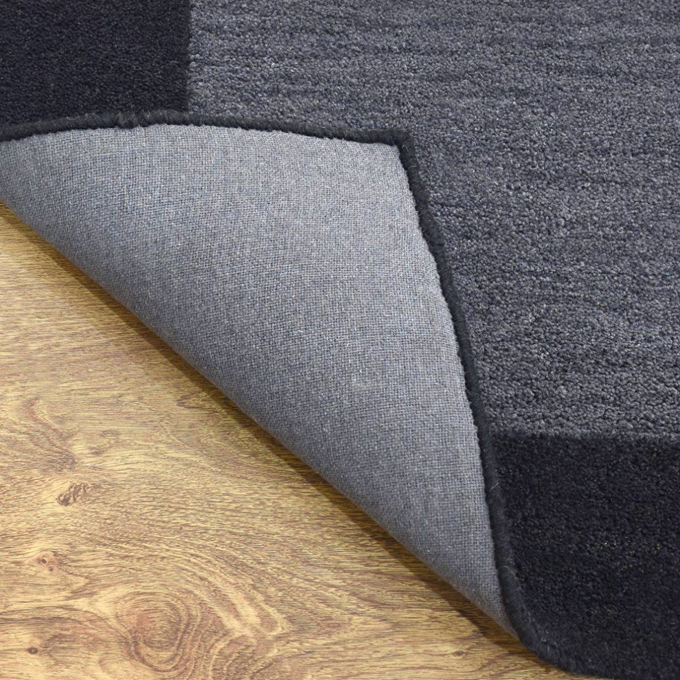 HAND TUFTED WOOL ECO-FRIENDLY AREA RUGS-Charcoal&Black Color,Contemporary