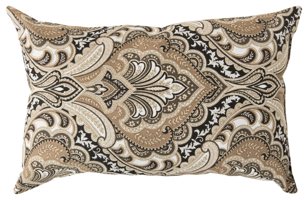 Surya Storm ZZ-401 22"x22" Pillow Cover, Black/Brown/Khaki/Tan/Cream