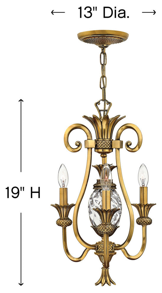 Hinkley Plantation Small Single Tier, Burnished Brass