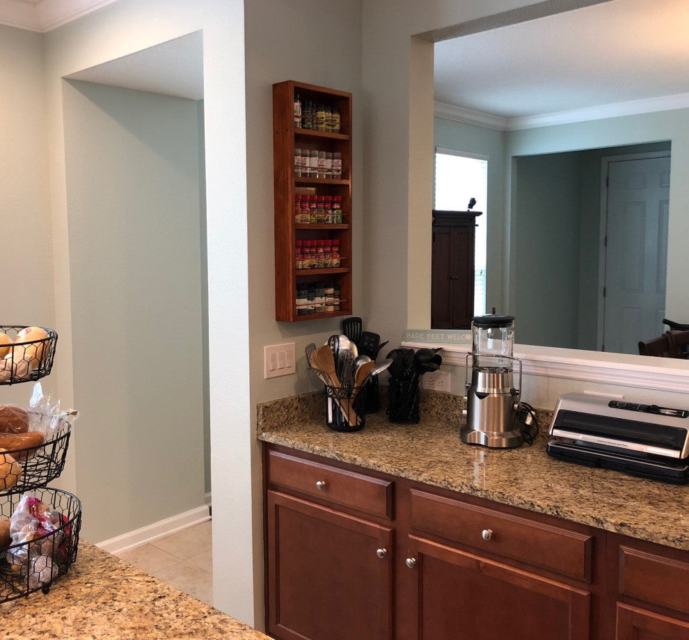 Meadow Primed Gray On the Wall Spice Rack 35"h x 11"w x 4.5"d