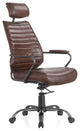 Executive Office Chair Cappuccino Brown Leather