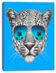 Leopard with Mirror Sunglasses, Animal Canvas Art Print, 30"x40"