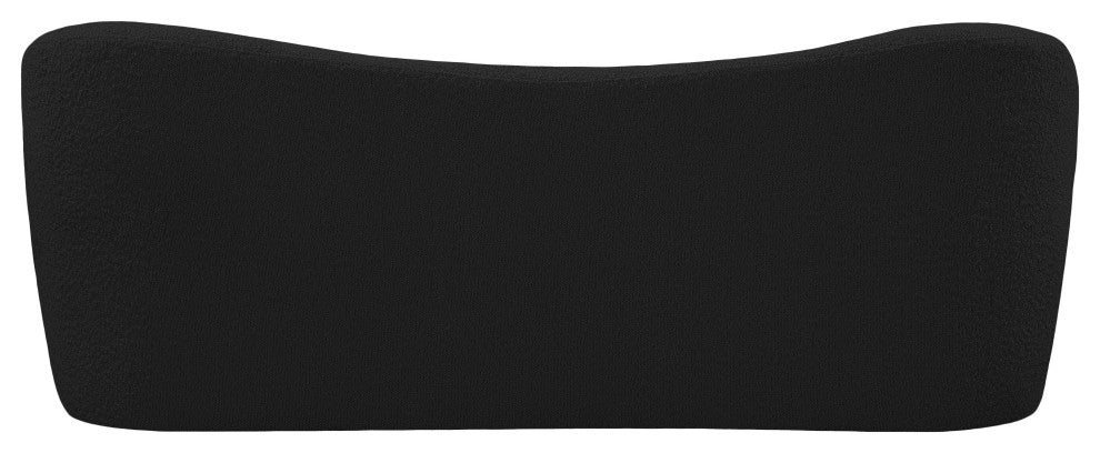 Flair Boucle Fabric Upholstered Bench, Black