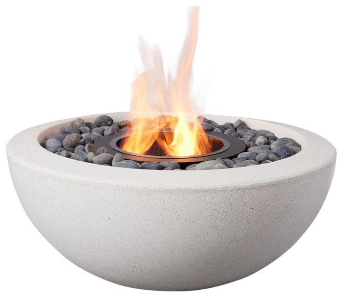 Hestia 30" Round Ethanol Fire Pit, White