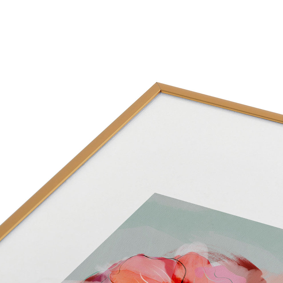 lunetricotee peonies abstract floral Metal Framed Art Print