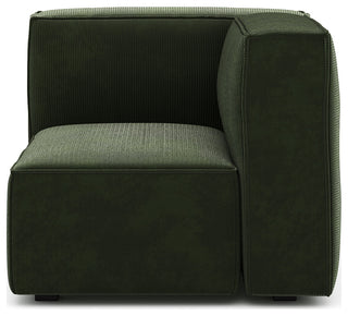 Burt Square Arm Modular End Chair, Olive Green Corduroy, Left End