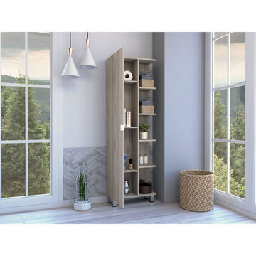 Los Angeles Corner Cabinet, Light Gray