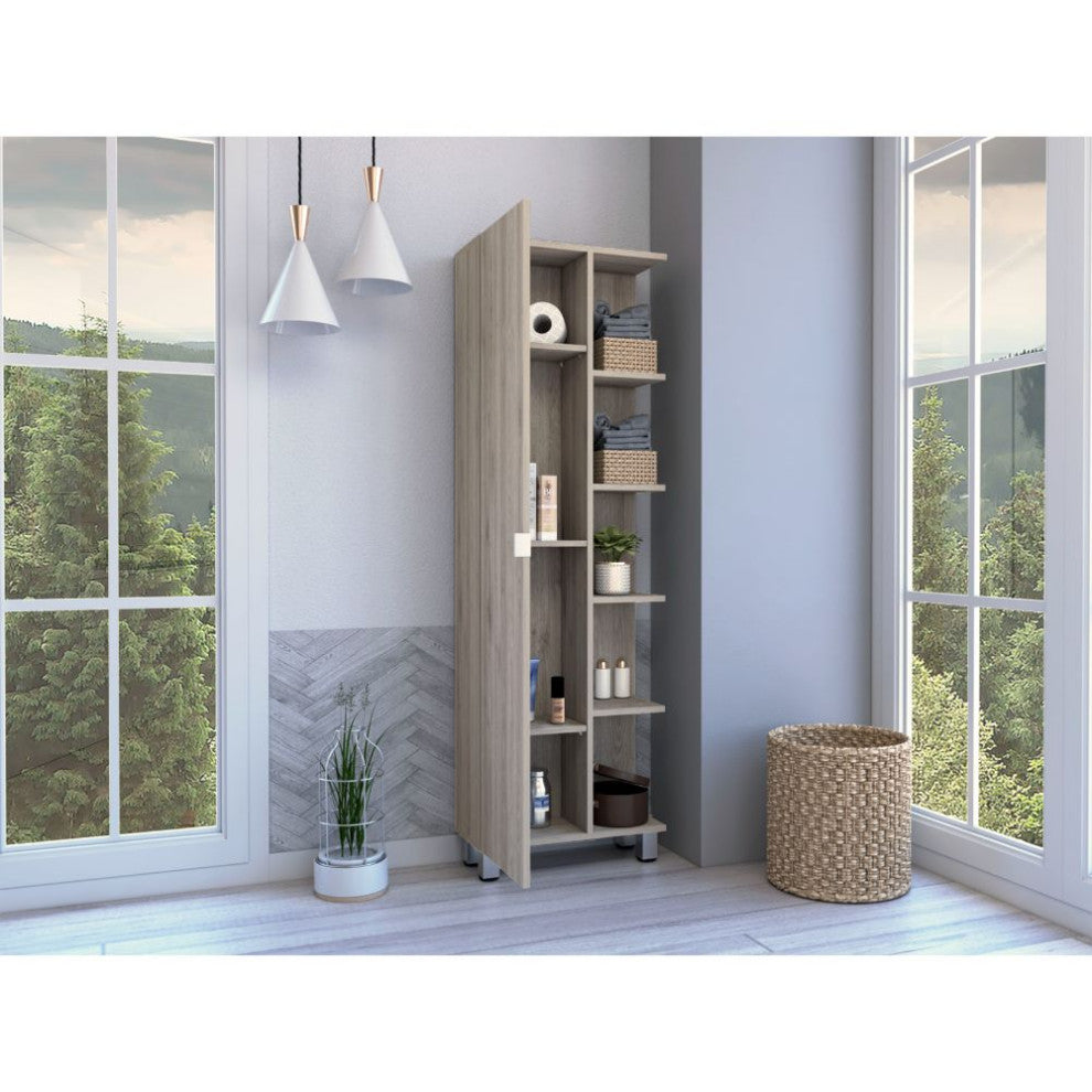 Los Angeles Corner Cabinet, Light Gray