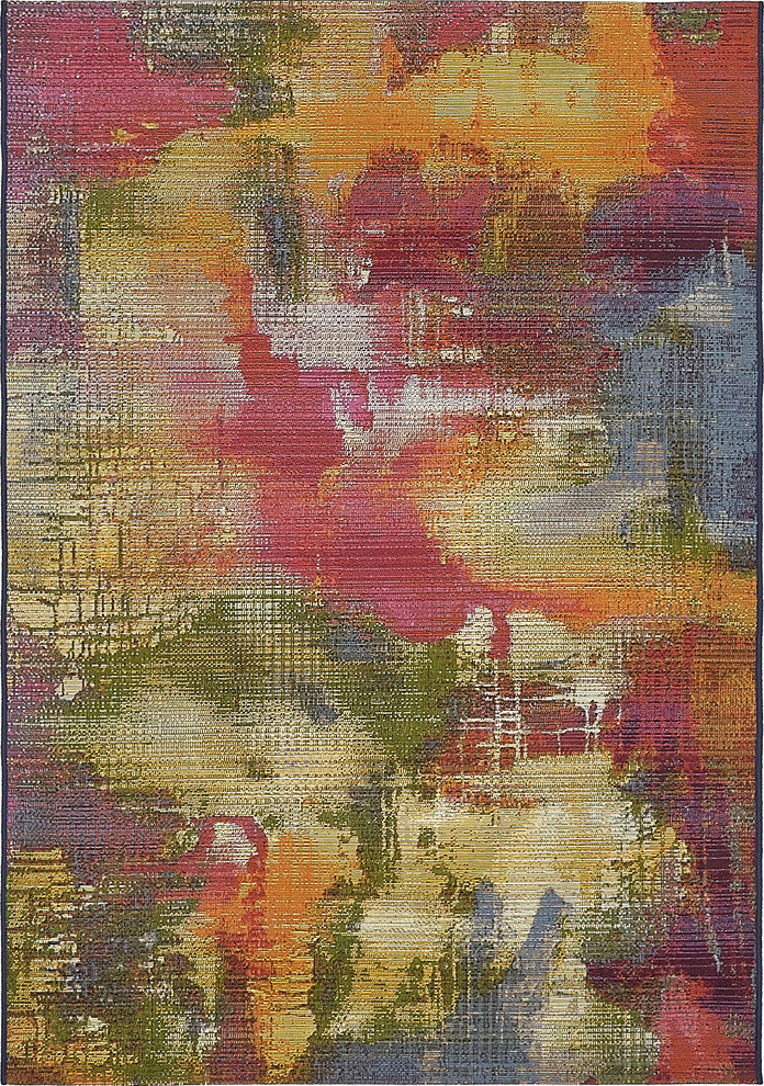 Unique Loom Multicolored Azera Outdoor 4' 0 x 6' 0 Area Rug