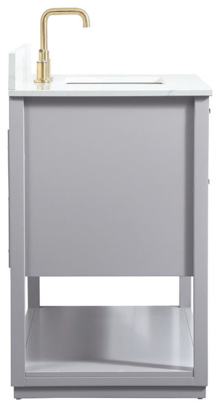 42" Single Bathroom Vanity, Gray, With Backsplash