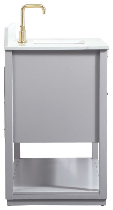 42" Single Bathroom Vanity, Gray, With Backsplash