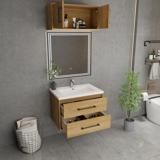 Victoria 30" Solid Wood Bath Vanity, Overhead Cabinet, Oak