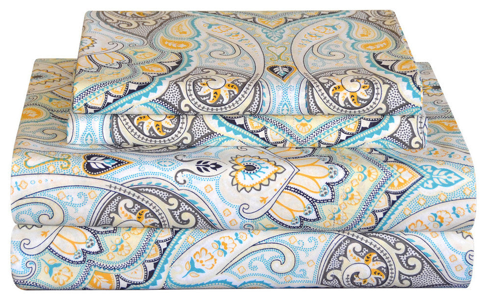 Pointehaven 200 TC Printed Percale Sheet Set