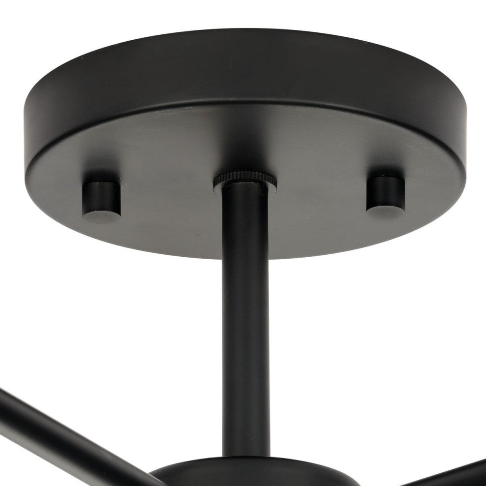 Delayne Collection 16, 5-Light Matte Black Semi-Flush Mount Light