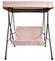 Outdoor Patio 2-Seat Porch Swing Chair With Cushion and Adjustable Canopy, Beige