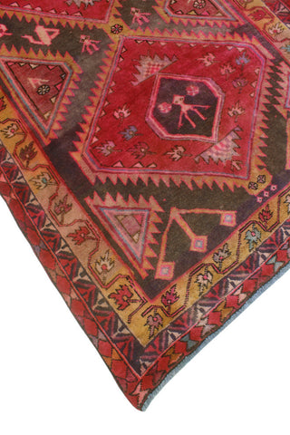 Fine Vintage Distressed Zeyne Charcoal/Red Runner, 4'7x10'1