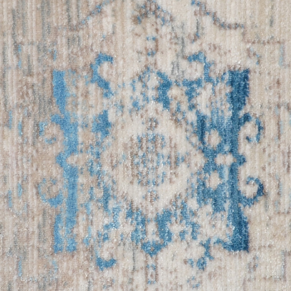 MACHINE MADE POLYESTER AREA RUGS  -Ivory Blue Color, Oriental ,Living room rugs