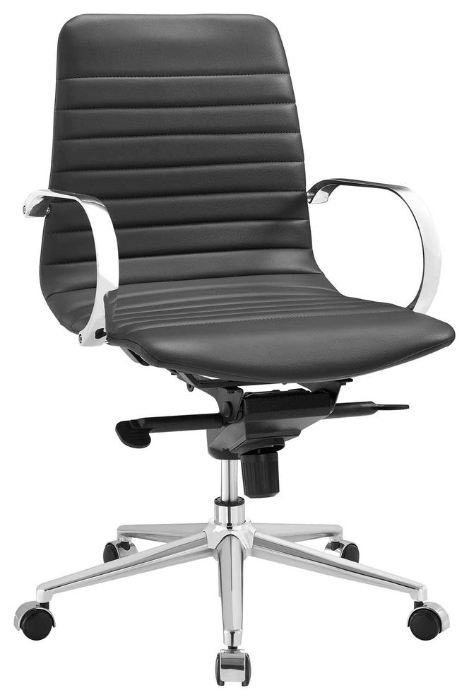 Modway Groove Ribbed Back Office Chair, Gray