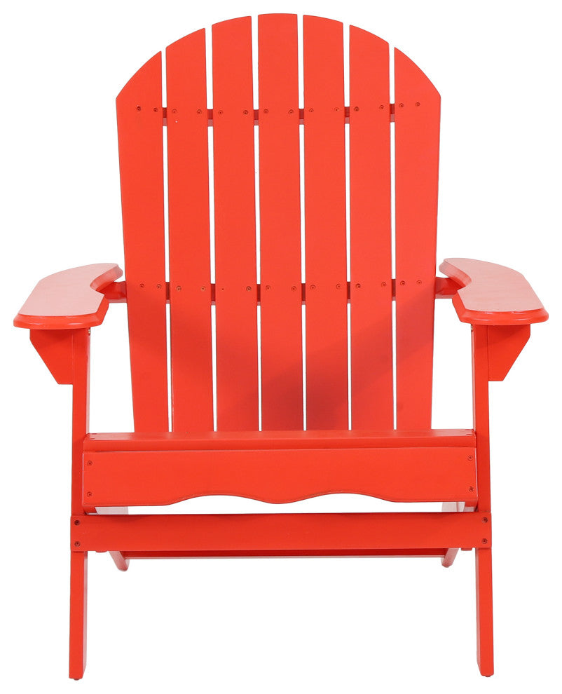Cartagena Outdoor Acacia Wood Folding Adirondack Chair, Set of 4, Red