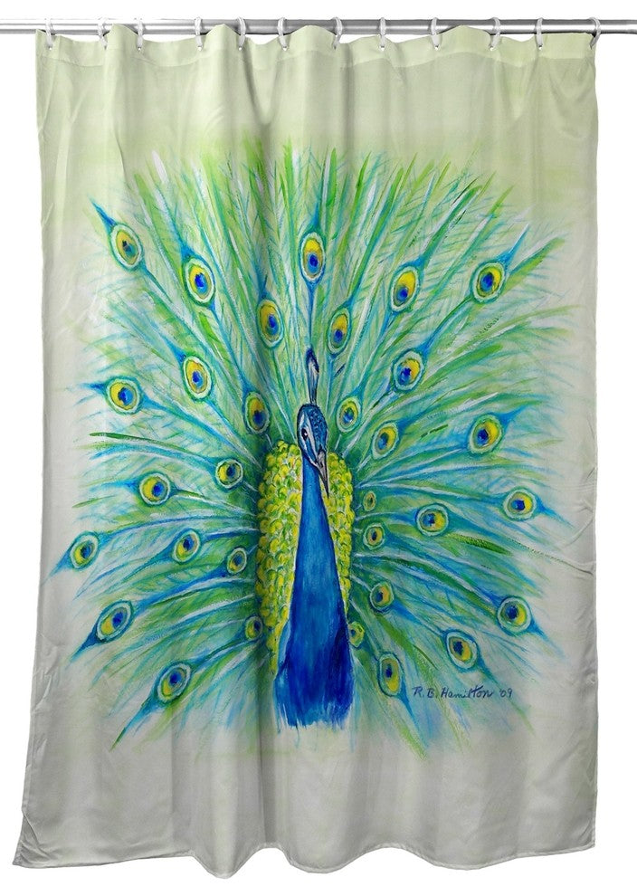 Betsy Drake Peacock Shower Curtain