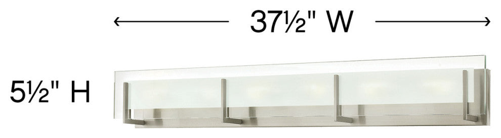 Hinkley Latitude Extra Large Six Light Vanity, Brushed Nickel