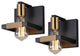 Industrial Indoor Wall Lights Black Wall Lamps For Bedrooms Set Of 2