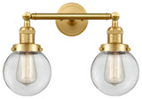 Beacon Bath Vanity Light, Satin Gold, Clear