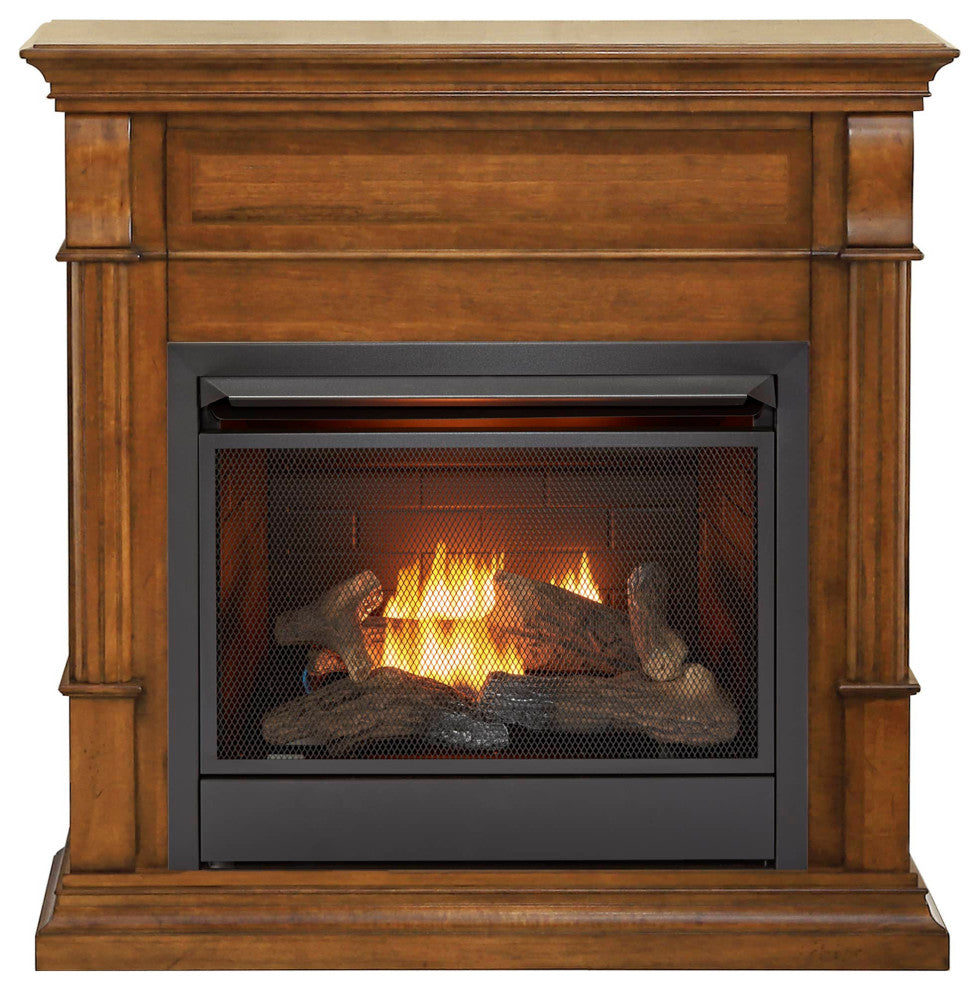 Duluth Forge Dual Fuel Ventless Gas Fireplace, 26,000 BTU, T-Stat, Apple Spice
