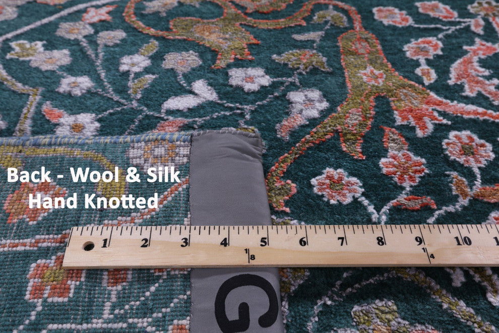9' 0" X 12' 2" Modern Hand Knotted Wool & Silk Rug - Q15531