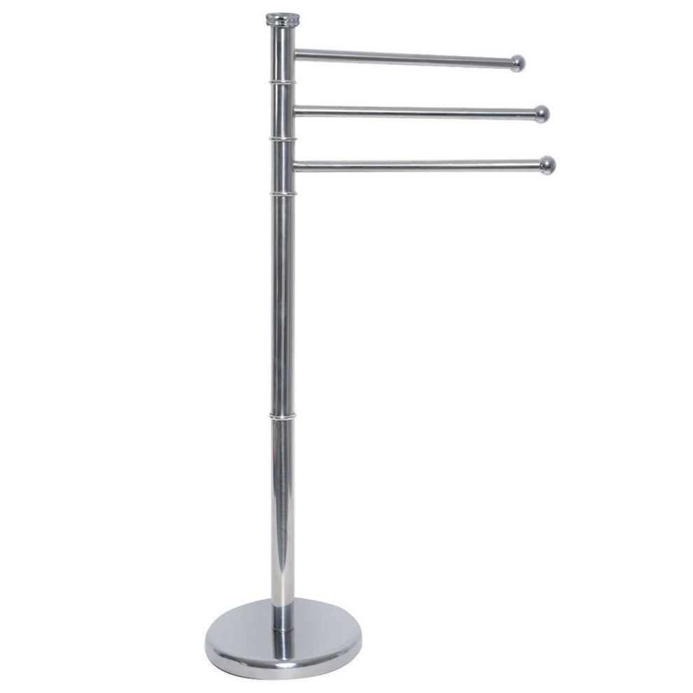 Stainless Steel Towel Rack Tree 3 Swiveling Arms Chrome
