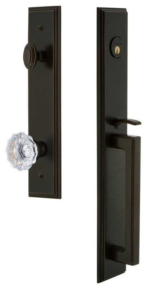 Carre' 1-Piece Dummy Handleset, D Grip and Fontainebleau Knob, 849062