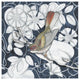 "Arts and Crafts Bird Indigo II" Digital Paper Print by Elyse DeNeige, 32"x32"