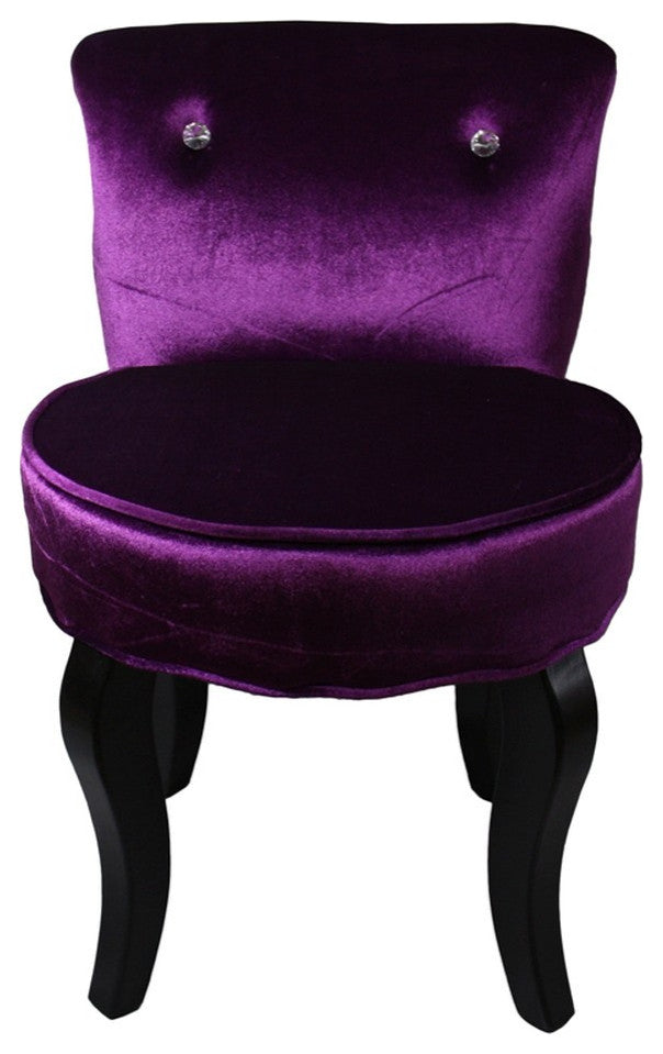 Modern Glam Purple Bling Micro Suede Accent Chair