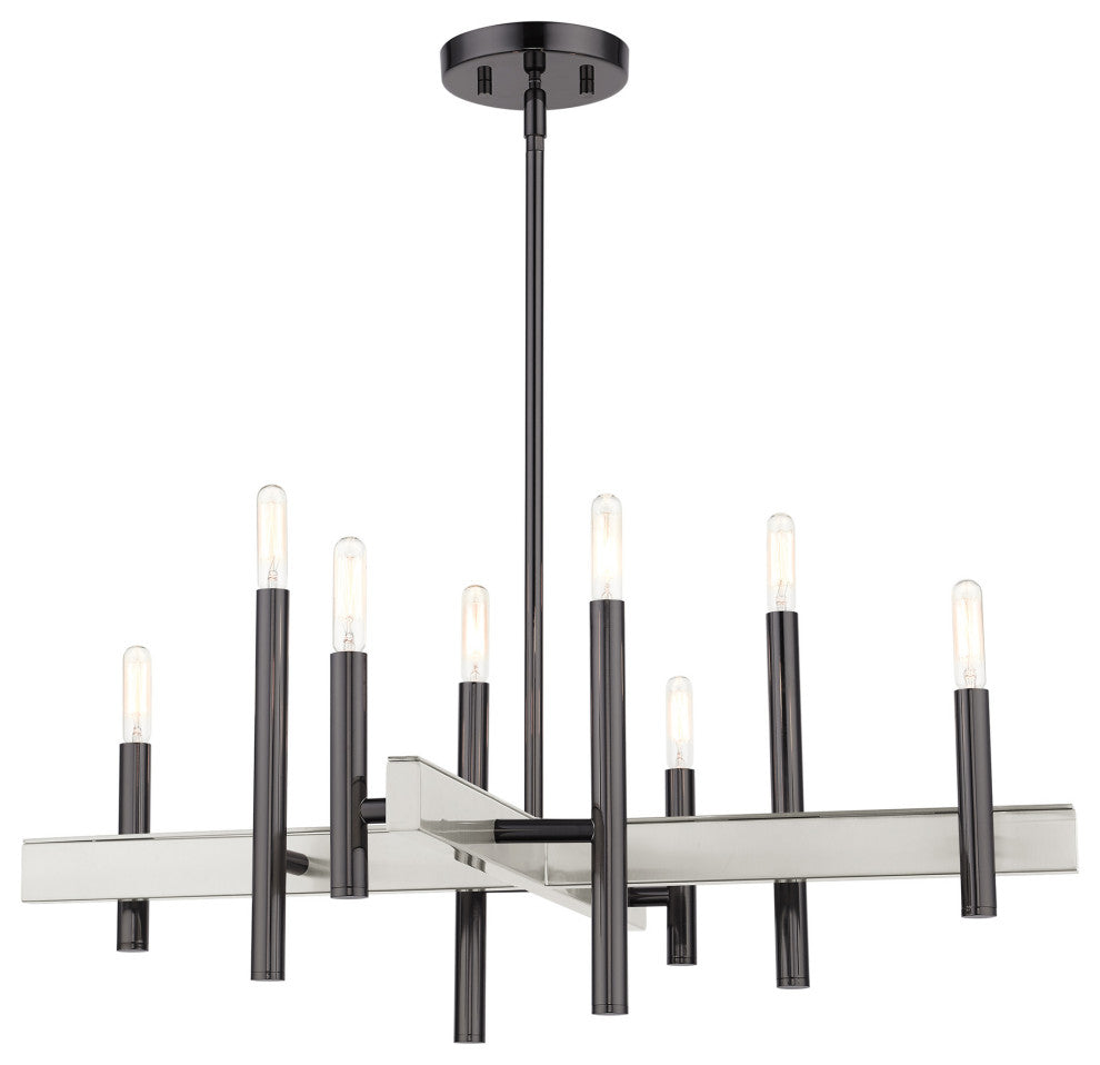 Black Chrome Mid Century Modern, Urban, Scandinavian, Minimal Chandelier