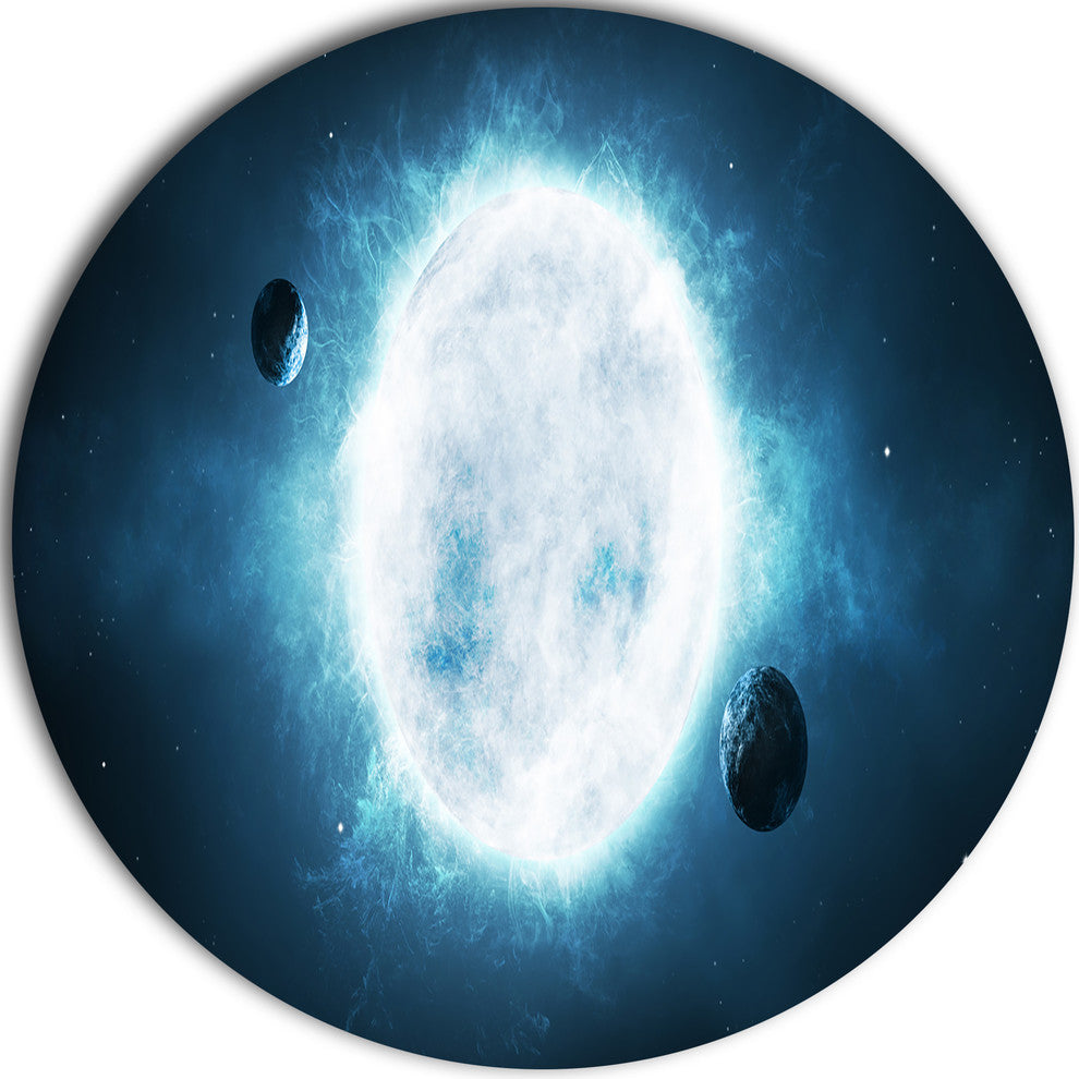 Star, Modern Spacescape Large Disc Metal Wall Art, 11"