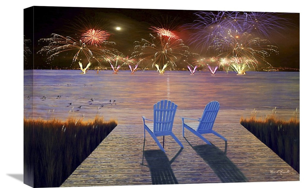 "Fireworks Over Idle Hour" Stretched Canvas Giclee by Diane Romanello, 24"x16"
