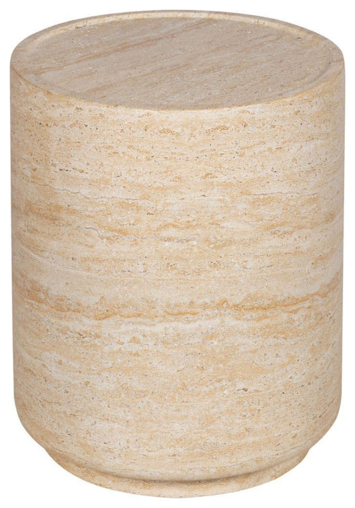 Courtyard Concrete Side Table, Light Travertine
