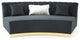Brentwood 89 in. W Armless Velvet Curved Sofa, Black