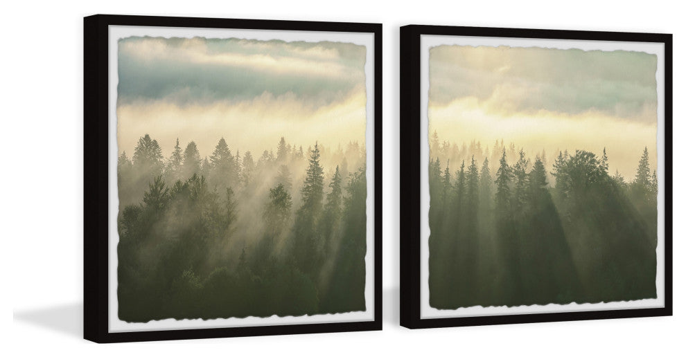 Sunlight Through Trees Diptych, 2-Piece Set, 18x18 Panels