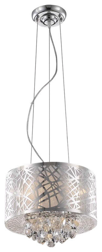 Elegant Prism Pendant, Chrome Finish With Royal Cut Crystal