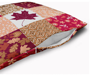 Printed Quilt Leaves Accent Pillow With Removable Insert, Fuschia, 20"x20"