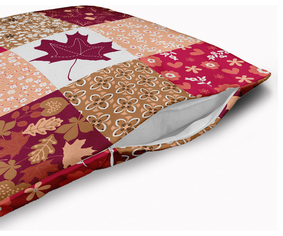 Printed Quilt Leaves Accent Pillow With Removable Insert, Fuschia, 20"x20"