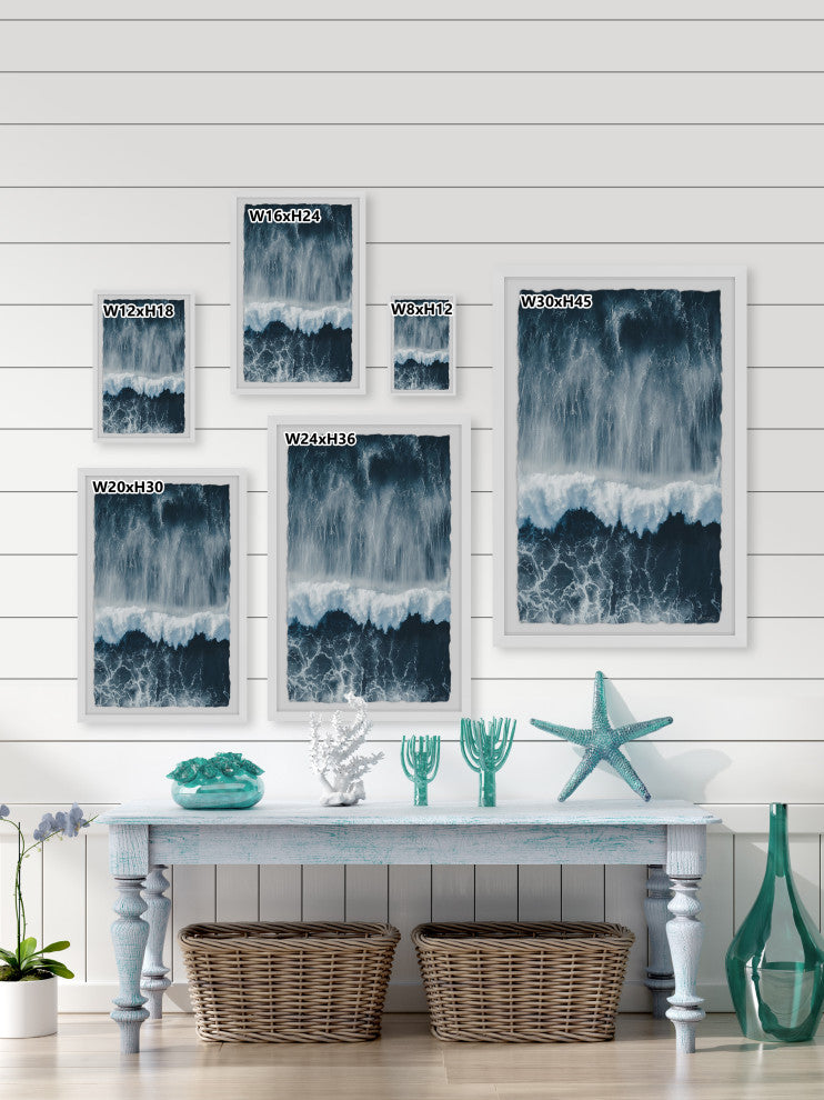 "Waves Roll" Framed Painting Print, 12x18