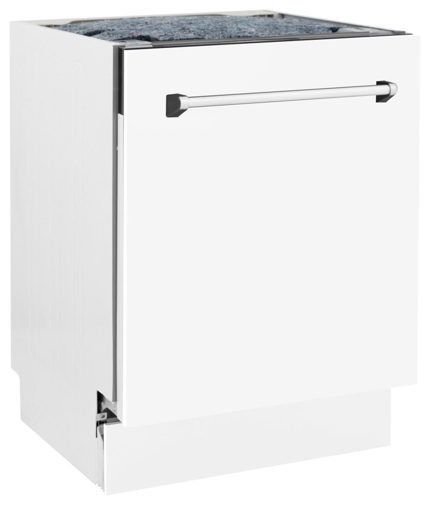 ZLINE 24" Tall Tub Dishwasher, White Matte With Stainless Steel Tub DWV-WM-24
