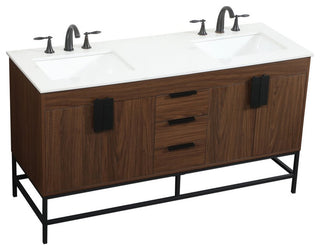 Home Living 22" Modern Walnut-Light Bathroom Vanity