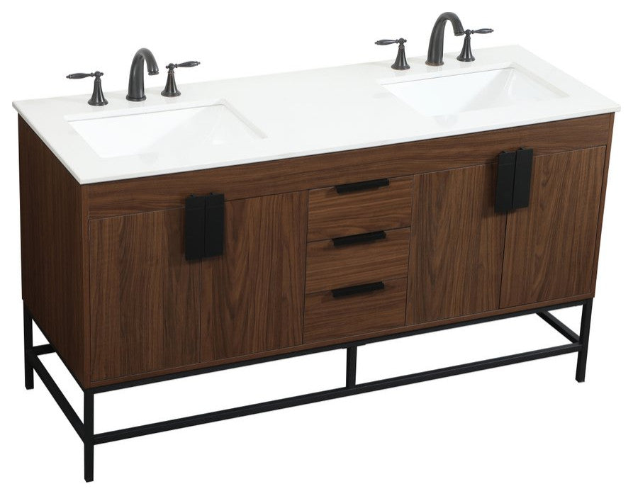 Home Living 22" Modern Walnut-Light Bathroom Vanity