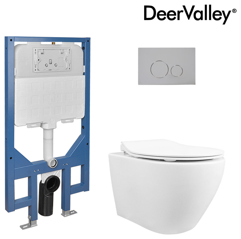 In-Wall Toilet Combo Set, Wall Hung Toilet Wall Hung Tank and Carrier System