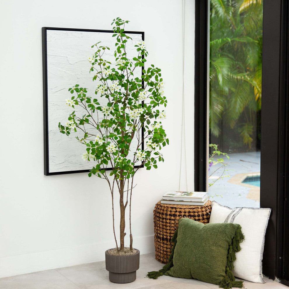 6ft. Artificial Dogwood Tree With Real Touch Leaves